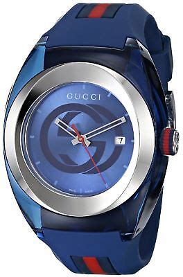 gucci blue rubber strap watch|genuine gucci straps.